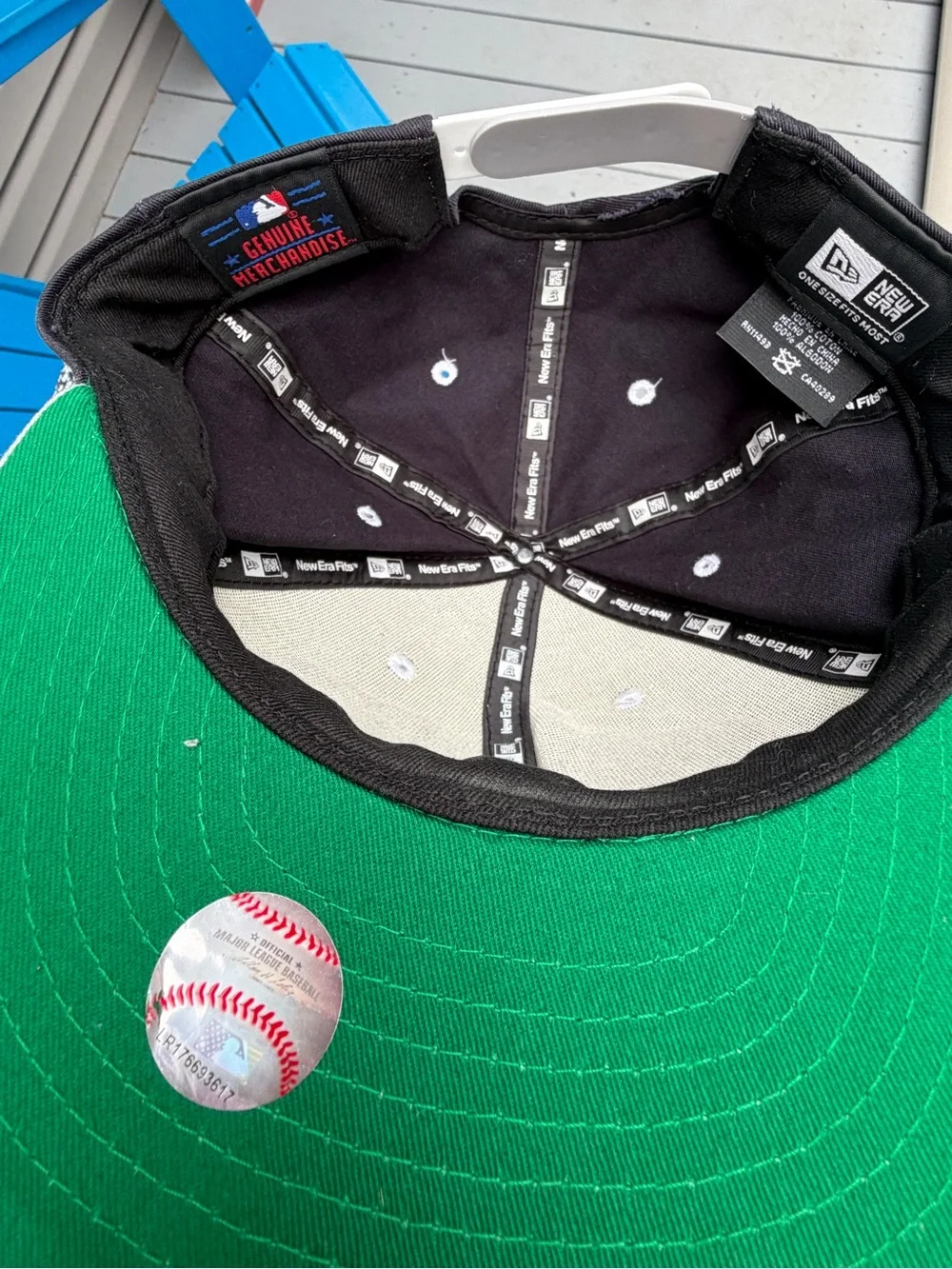 New Era Black Interior Snapback with Red & Blue Patch